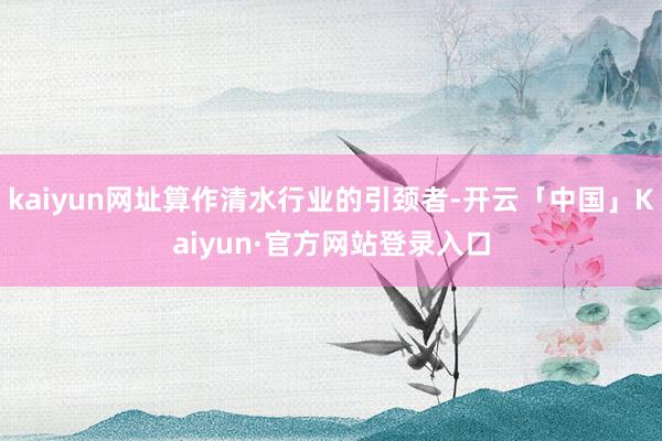 kaiyun网址算作清水行业的引颈者-开云「中国」Kaiyun·官方网站登录入口