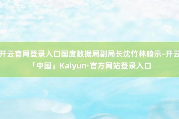 开云官网登录入口国度数据局副局长沈竹林暗示-开云「中国」Kaiyun·官方网站登录入口