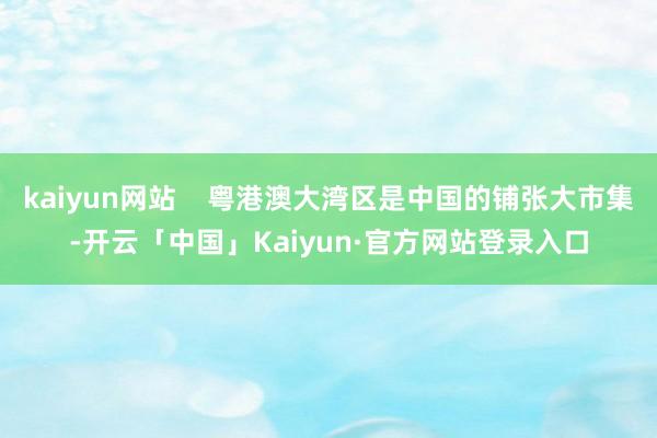 kaiyun网站    粤港澳大湾区是中国的铺张大市集-开云「中国」Kaiyun·官方网站登录入口