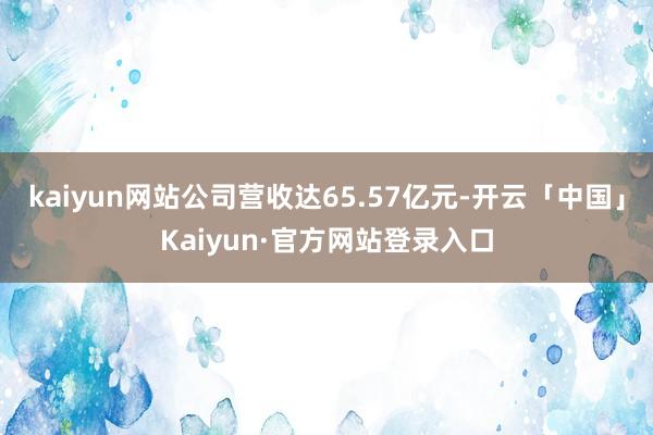 kaiyun网站公司营收达65.57亿元-开云「中国」Kaiyun·官方网站登录入口