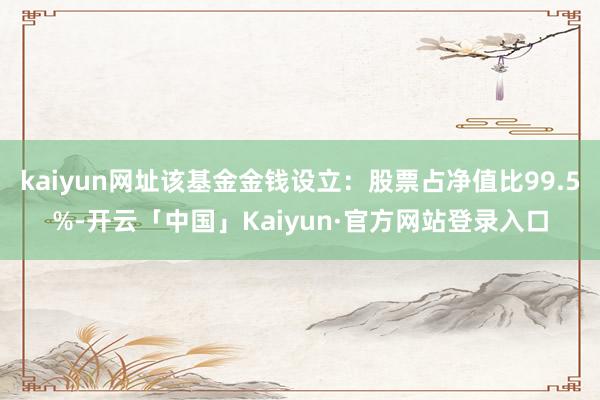 kaiyun网址该基金金钱设立：股票占净值比99.5%-开云「中国」Kaiyun·官方网站登录入口