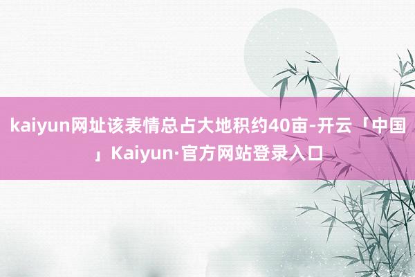 kaiyun网址该表情总占大地积约40亩-开云「中国」Kaiyun·官方网站登录入口