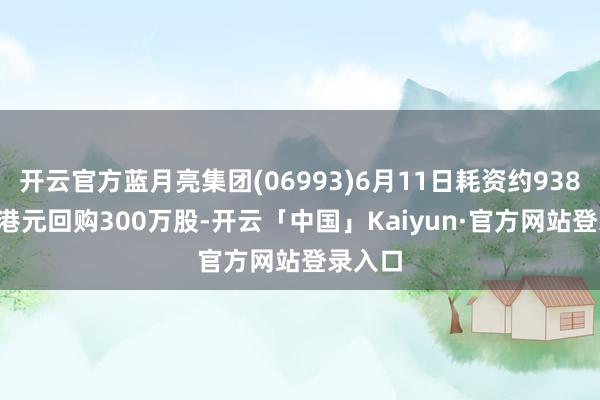 开云官方蓝月亮集团(06993)6月11日耗资约938.82万港元回购300万股-开云「中国」Kaiyun·官方网站登录入口