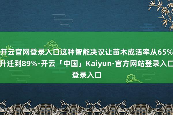开云官网登录入口这种智能决议让苗木成活率从65%升迁到89%-开云「中国」Kaiyun·官方网站登录入口