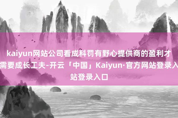 kaiyun网站公司看成科罚有野心提供商的盈利才调需要成长工夫-开云「中国」Kaiyun·官方网站登录入口