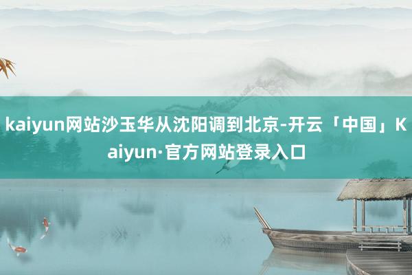 kaiyun网站沙玉华从沈阳调到北京-开云「中国」Kaiyun·官方网站登录入口
