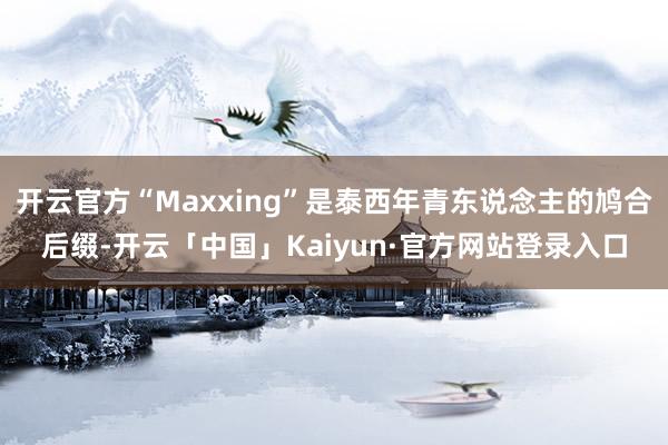 开云官方“Maxxing”是泰西年青东说念主的鸠合后缀-开云「中国」Kaiyun·官方网站登录入口