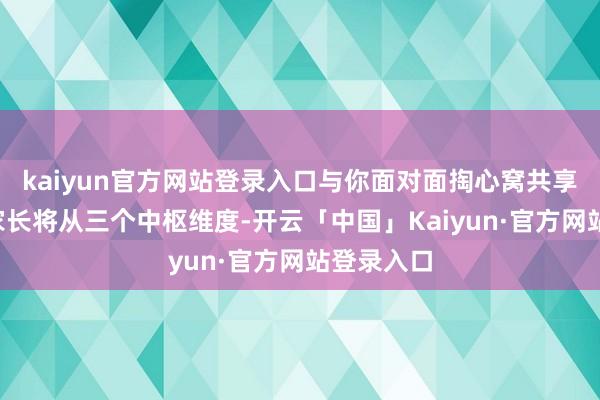 kaiyun官方网站登录入口与你面对面掏心窝共享！这5位家长将从三个中枢维度-开云「中国」Kaiyun·官方网站登录入口